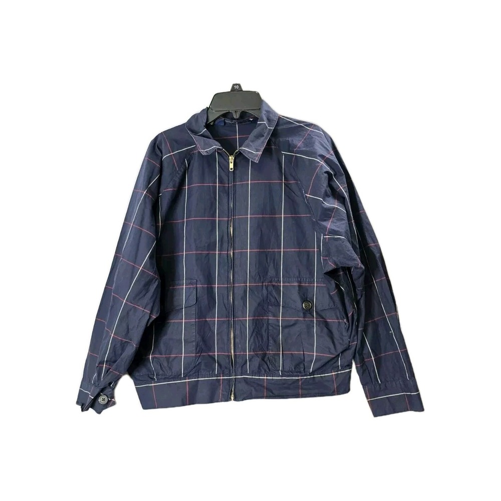 Ralph Lauren womens size Large check Harrington lightweight jacket blue